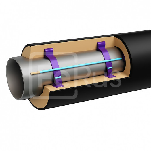 Труба ППУ полиэтиленовая оболочка 159х4,5 мм Ст09Г2С ГОСТ 8732-78 с греющим кабелем